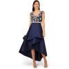 Adrianna Papell Womens Beaded Taffeta Long Dress(Light Navy)