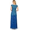Adrianna Papell Women’s Cap Sleeve Beaded Dress(Blue Horizon)