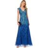 Adrianna Papell Women’s Cap Sleeve Beaded Dress(Blue Horizon)