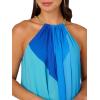 Adrianna Papell Womens Color Block Chiffon Dress(Blue Multi)
