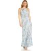 Adrianna Papell Women’s Embroidered Blouson Gown(Sky Blue)