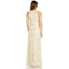 Adrianna Papell Women’s Floral Embroidery Halter Gown(Ivory Multi)