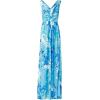 Adrianna Papell Women’s Floral Print Sleeveless Gown(Peri Multi)