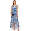 Adrianna Papell Women’s Long Printed Gown(Blue Multi)