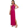 Adrianna Papell Women’s ONE Shoulder Beaded Gown, Hot Orchid, US 10