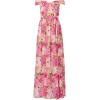 Adrianna Papell Women’s Printed Off-Sholder Dress(Pink Multi)