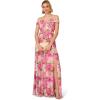 Adrianna Papell Women’s Printed Off-Sholder Dress(Pink Multi)