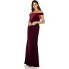 Adrianna Papell Womens Stretch Velvet Dress(Burgundy)