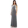 Adrianna Papell Womens Stretch Velvet Dress(Silver)