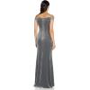 Adrianna Papell Womens Stretch Velvet Dress(Silver)