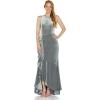 Adrianna Papell Women’s Velvet Cascade Gown(Silver)