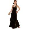 Adrianna Papell Womens Velvet Flounce Hem Gown(Beyond Moss)