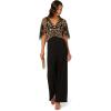 Adrianna Papell womens Beaded Crepe Jumpsuit(Black/Rosegold)