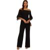 Adrianna Papell womens Organza Crepe Jumpsuit(Black)