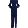 Adrianna Papell womens Organza Crepe Jumpsuit(Navy Sateen)