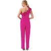 Adrianna Papell womens Ruffle Crepe Jumpsuit(Brilliant Fuchsia)