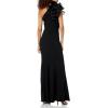 Aidan Mattox Womens One Shoulder Gown with Organza(Black)