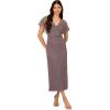 Adrianna Papell Women’s Bead Flutter Sleeve Long Dress(Moonscape)