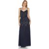 Adrianna Papell Womens Beaded Blouson Gown(Navy)