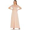 Adrianna Papell Womens Beaded Chiffon Gown(Blush)
