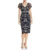Adrianna Papell Women’s Beaded Flutter Sleeve Dress(Midnight Multi)