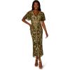 Adrianna Papell Women’s Beaded Flutter Sleeve Dress(Olive)