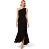 Adrianna Papell Women’s Beaded Knit Crepe Gown(Black)