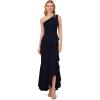 Adrianna Papell Women’s Beaded Knit Crepe Gown(Midnight)