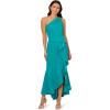 Adrianna Papell Women’s Beaded Knit Crepe Gown(Teal Lagoon)
