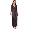 Adrianna Papell Womens Beaded Long Dress(Navy/Rosegold)