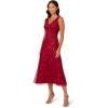 Adrianna Papell Women’s Beaded Mesh Dress(Cranberry)