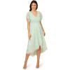 Adrianna Papell Women’s Beaded Mesh Wrap Dress(Mint Glass)