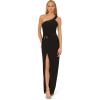 Adrianna Papell Women’s Knit Crepe One Shoulder Gown(Black)