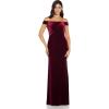Adrianna Papell Womens Stretch Velvet Dress(Burgundy)