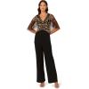 Adrianna Papell womens Beaded Crepe Jumpsuit(Black/Rosegold)