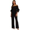 Adrianna Papell womens Organza Crepe Jumpsuit(Black)