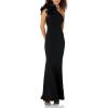 Aidan Mattox Womens One Shoulder Gown with Organza(Black)
