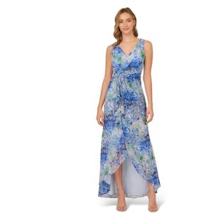 Adrianna Papell Women’s Long Printed Gown(Blue Multi)
