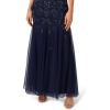 Adrianna Papell Bead MESH Long Dress Light Navy