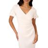 Adrianna Papell, Knit Crepe Short Dress, Ivory, 10(Ivory)