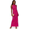 Adrianna Papell Womens Bead Halter Column Dress(Berry Rose)