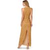 Adrianna Papell Womens Bead Halter Column Dress(Golden Ray)