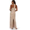 Adrianna Papell Womens Bead Halter Column Dress(Marble)