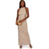 Adrianna Papell Womens Bead Halter Column Dress(Marble)