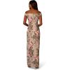 Adrianna Papell Women’s Matelasse Column Gown(Slate/Blush Multi)