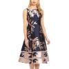 Adrianna Papell Women’s Short Jacquard Dress(Navy/Blush)