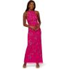 Adrianna Papell Womens Bead Halter Column Dress(Berry Rose)
