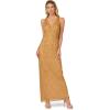 Adrianna Papell Womens Bead Halter Column Dress(Golden Ray)