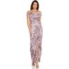 Adrianna Papell Women’s Matelasse Column Gown(Lilac Snow)