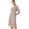 Adrianna Papell Women’s Beaded Fit and Flare Dress(Rose Quartz)